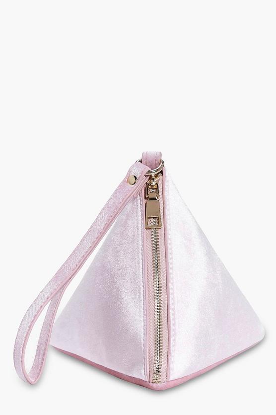 Alexis Velvet Pyramid Handstrap Clutch Bag